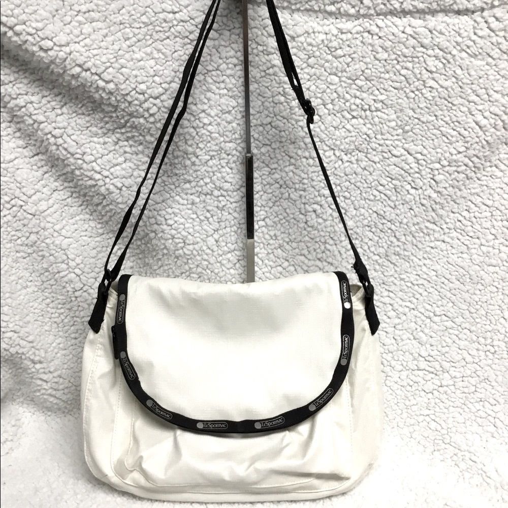 LeSportsac white nylon crossbody bag